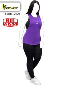 تصویر ست نیم تنه لگ و کاور سایز بزرگ ورزشی زنانه NIKE کد 004 NIKE womens big size leg and cover torso set code 004