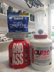 تصویر پک افزایش حجم و قدرت و وزن(کراتین.گینر.کربوهیدرات.+شیکر هدیه) 