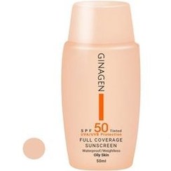 تصویر کرم ضد آفتاب رنگی پوست چرب شماره 02 Ginagen SPF50 ا Ginagen Tinted Sunscreen For Oily Skin SPF50 No.02 50ml Ginagen Tinted Sunscreen For Oily Skin SPF50 No.02 50ml