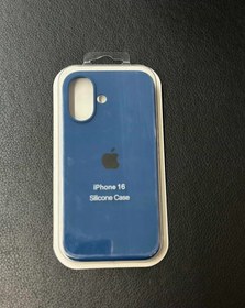 تصویر گارد آیفون ۱۶ رنگ آبی نفتی مدل سیلیکونی اورجینال Guard iphone 16 blue model silicone