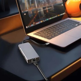 تصویر هاب ۹ پورت پرودو PORODO 9IN1 4K HDMI ETHERNET USB-C HUB PD-91CHB توان ۱۰۰ وات 