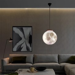 تصویر چراغ آویز مدل کره ماه 