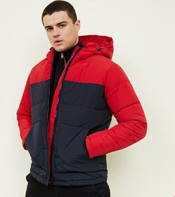 تصویر کاپشن مردانه نیولوک (انگلستان) Red and Navy Colour Block Puffer Jacket 