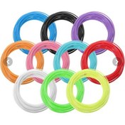 تصویر فیلامنت قلم طراحی سه بعدی pla بسته 10 عدد 5 متری - 10 رنگ 5 متری 