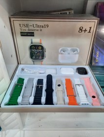 تصویر ساعت هوشمند 8بند+ایرپاد2 مدل USE-Ultra19 USE-Ultra19 8+1 Smart Watch + Airpod2