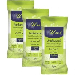 تصویر دستمال مرطوب یونی لد مدل آنتی باکتریال مجموعه 3 عددی 
