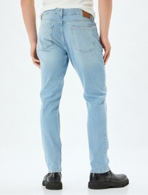 تصویر خرید اینترنتی شلوار جین مردانه آبی کوتون TYCB29D847C7C5C809 Yeni Sezon Slim Fit Kot Pantolon - Brad Jean