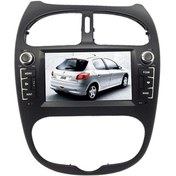 تصویر مانیتور اندروید 7 اینچ ماشین و پخش فابریک خودرو پژو 206 مدل P100 Peugeot 206 Car MultiMedia 7 Inch Android P100