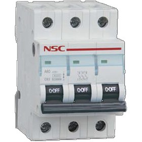 تصویر فیوز مینیاتوری 10 آمپر سه پل با قدرت قطع 6 کیلو آمپر NSC 10 amp miniature fuse, three bridges, with 6 k amp breaking power NSC