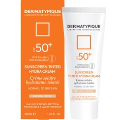 تصویر کرم ضد آفتاب رنگی پوست خشک اس پی اف 50 درماتیپیک بژ طبیعی Dermatypique Tined Sunscreen Cream For Dry Skins Spf 50