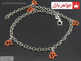 تصویر پابند نقره طرح فیل کد 126252 