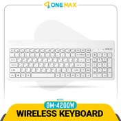 تصویر کیبورد بی سیم وان مکس مدل OM-4200W سفید ONE MAX OM-4200W Wireless White Keyboard