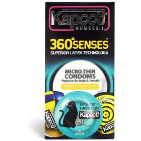 تصویر کاندوم تحریک کننده کاپوت مدل 360 Senses بسته 12 عددی ا 360Senses Kapoot 12pcs 360Senses Kapoot 12pcs