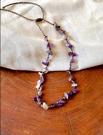 تصویر گردنبند و چوکر سنگ آمیتیست 