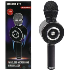 تصویر میکروفون و اسپیکر بلوتوثی رم و فلش خور W Wster WS-669 Microphone Speaker