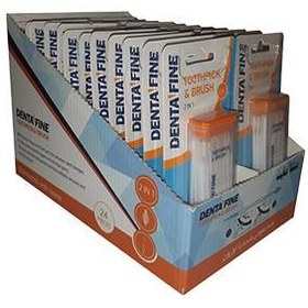 تصویر خلال با نخ دندان فرچه ای دنتا فاین 