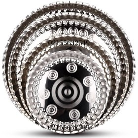 تصویر سینی استیل لب کنگره ای قطر ۱۶ سانت 