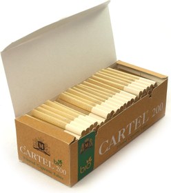 تصویر تیوب سیگار فیلتر نشده Cartel Bio - 1 جعبه با 200 تیوپ - ارسال 20 روز کاری Cartel Bio unbleached filtered Cigarette tubes - 1 box with 200 tubes