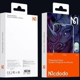 تصویر گلس شیشه ای شفاف با ابزار مخصوص نصب iPhone 15 Pro Max مارک اصلی Mcdodo گلس PF36 15 PRO MAX