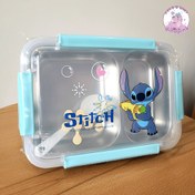 تصویر ظرف غذای استیل طرح استیچ 