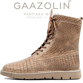 تصویر بوت پارتیزان گازولین پیتون خاکی – GAAZOLIN Partisan Boots Python Skin A 