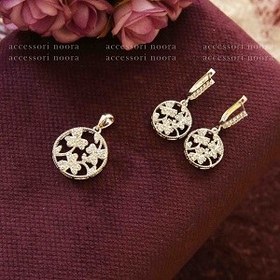 تصویر نیم ست گوشواره و گردنبند مدل شبدر کد 139 Half set of earrings and necklace, clover model, code 139