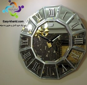 تصویر ساعت دیواری آینه ای نقره ای ایستا مدل 2713 