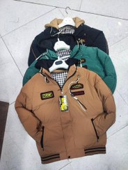 تصویر کاپشن وارداتی پارچه برزنت درجه یک - سرمه ای / XL 