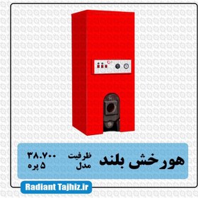 تصویر پکیج مدل H-5 زمینی دوگانه سوز بلند شوفاژکار هورخش H-5 ground model package, dual-burner, long stove, Horakhsh