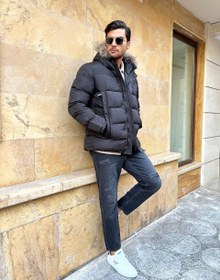 تصویر کاپشن پشم شیشه کلاه دار برند Canada goose مشکی مردانه p۱۴۲ 