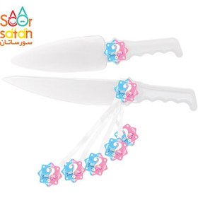 تصویر کارد و کفگیر کیک تم جشن تعیین جنسیت 