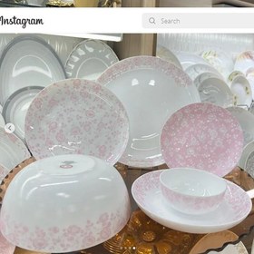 تصویر سرویس غذاخوری ۲۶ پارچه ارکوپال طرح گلریز مناسب ۶ نفر 