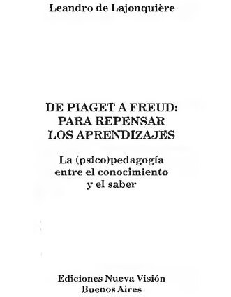 De Piaget a Freud para repensar los