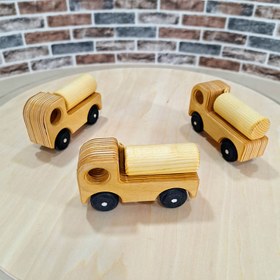 تصویر کامیون تانکر چوبی مدل مینی Mini wooden truck