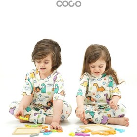 تصویر ست راحتی تیشرت و شلوار کودک طرح دایناسور سایز ۱۱۰ 
