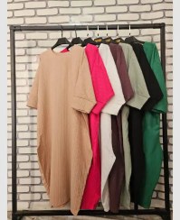 تصویر ساحلی یقه گرد بلند کیمونو زنانه پارچه آیوا کد 2632m 