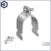 تصویر بست چنگکی لوله کاندوئیت/سی چنل - گالوانیزه گرم / Pg16 strut channel pipe clamp with bolt& nut M6x30mm