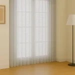 تصویر پرده اماده حریر ساده مات - خاکستری curtain