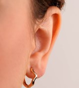 تصویر گوشواره حلقه ای پیچ رنگ طلایی ژوپینگ 