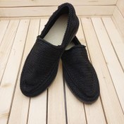 تصویر کفش گیوه مردانه سایز ۳۸ تا ۴۵ جنس ابریشم مشکی 