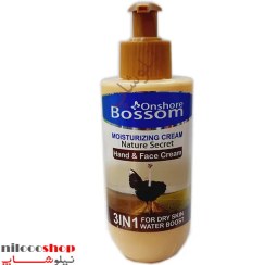 تصویر کرم آبرسان انشور بوسوم حجم ۲۵۰ میلی لیتر پمپی حاوی روغن شترمرغ 