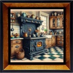 تصویر تابلو کاشی سرامیکی مربعی مدل آشپزخانه سوگند 