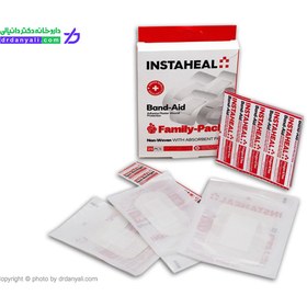 تصویر چسب زخم و پانسمان خانواده اینستاهیل 25 عددی Band-Aid Family Pack Instaheal 25 Pices