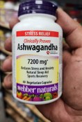 تصویر کپسول آشواگاندا وبر نچرالز ۷۲۰۰ میلی‌گرم بسته ۶۰ عددی 