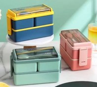 تصویر ظرف غذا دو طبقه ۴ تیکه 