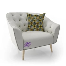 تصویر کوسن سنتی طرح کاشی 