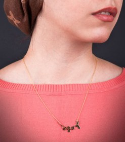 تصویر گردنبند زنانه طلا طرح گل و پرنده M 