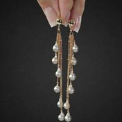 تصویر گوشواره شش لاین مروارید کد G1563 