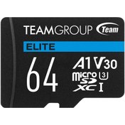 تصویر کارت حافظه برند تیم گروپ مدل ELITE ظرفیت 64 گیگابایت Team Group ELITE memory card with a capacity of 64 GB