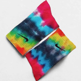 تصویر جوراب نایک پنبه ای تای دای رنگین کمانی - ج Rainbow Tie Dye Sock